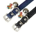 thumbnail image 6 of Newborn Denim Dog Collar Adjustable Bling Diamond Puppy Cat Fancy Rhinestone Necklace,Blue,XS Size, 6 of 10