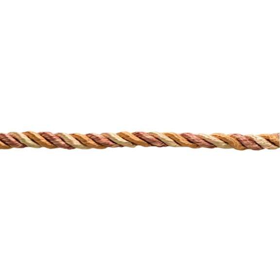 3/8" (1cm) Decorative Twisted 3-ply Rope Cord Trim # 0038NLMLT,, Sunstone Orange #PR21 (Brown Orange, Light Red, Light Pink) Sold By The Yard (36"/3 ft/0.9m)