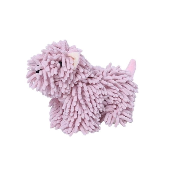 Chenille Absorbent Hand Towel, Standing Dog Shaped Microfiber Drying Towel for Bathroom Kitchen Sink Washstand, Soft Reusable Hand Drying Cloth, Pink, 1 Pack
