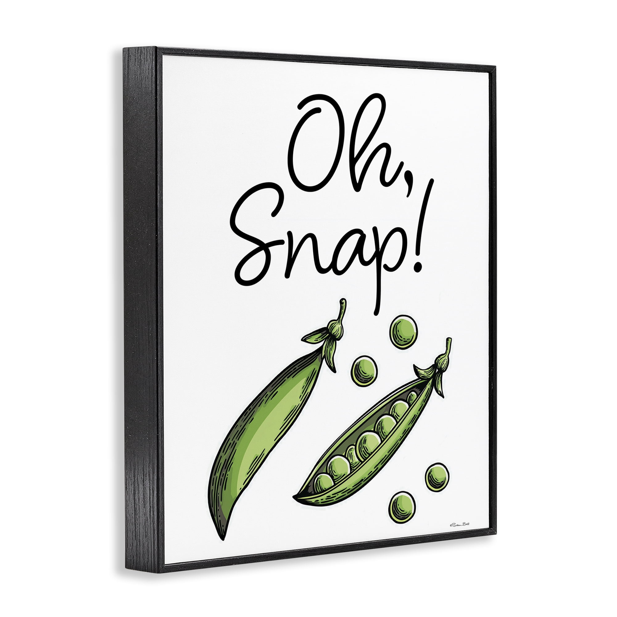 Stupell Industries Oh Snap Peas Black Framed Giclee Art, design by Susan Ball