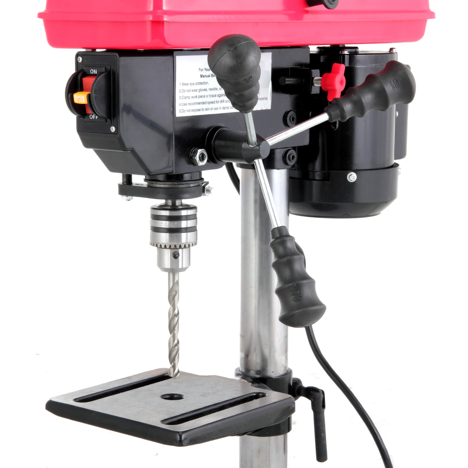Hyper Tough 2.4 AMP Corded 8 inch Drill Press, 1/2 inch Chuck, 5 Speed with Depth Stop and Three Stem Handle - image 4 of 11