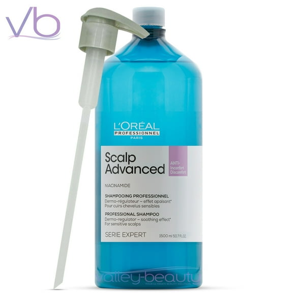 L'Oreal Scalp Advanced Dermo-Regulator Shampoo | Gentle Cleanser with Pump for Sensitive Scalps, 1500ml