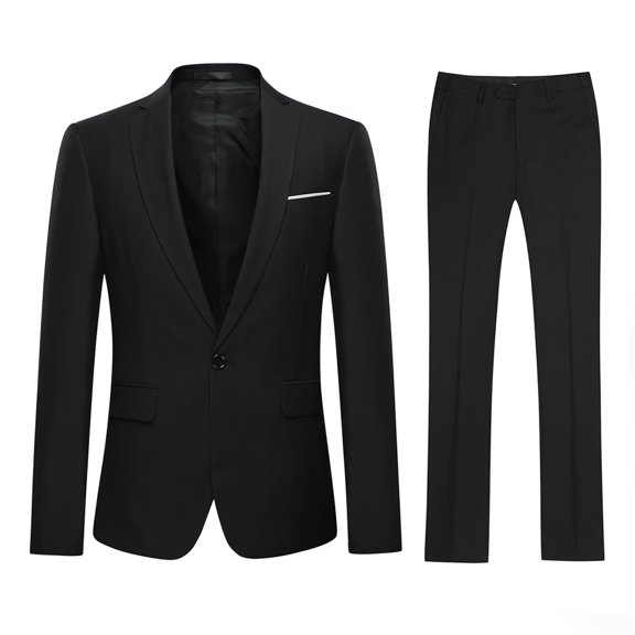 Cloudstyle Men's 2 Piece Suits Slim Fit 1 Button Dress Suit Jacket Blazer & Pants Set XY03