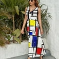 thumbnail image 4 of Mondrian Minimalist De Stijl Modern Art ? epitomegirl Sleeveless Dress chic and elegant evening dress Women's dresses, 4 of 7