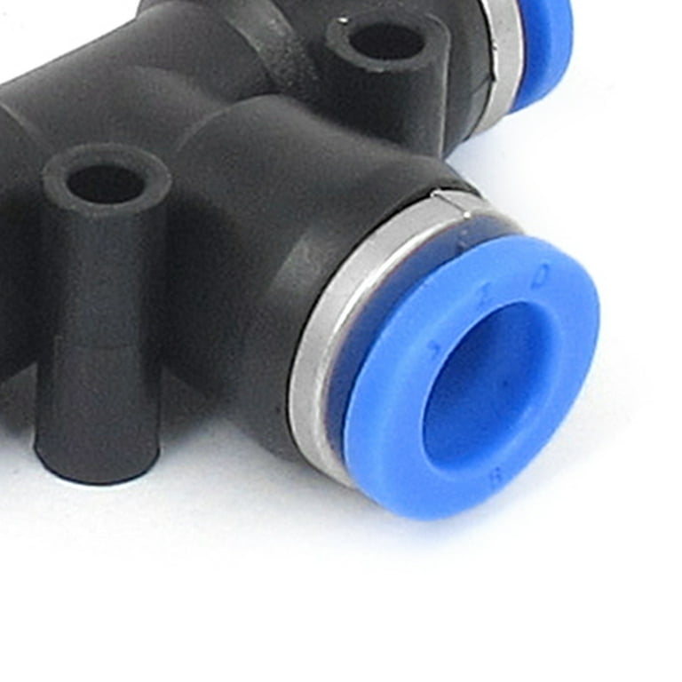 Uxcell 6-Pack 8mm T-Joint Quick Connect Air Fittings - For Polyethylene, Nylon, PU Tubing