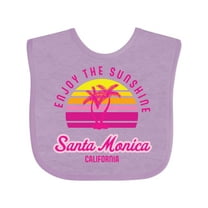 Inktastic Summer Enjoy the Sunshine Santa Monica California in Pink Boys or Girls Baby Bib
