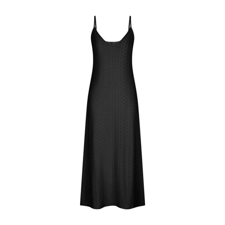 JGGSPWM Women's Sleeveless Maxi Dress High Waisted A Line Skirt V