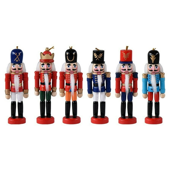 XISAOK Nutcracker Soldier Christmas Ornament Gifts Holidays Presents 6 Pcs 13cm Tall
