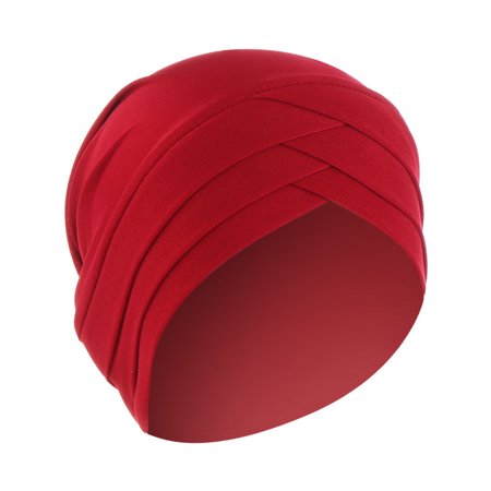 

Dadaria Turbans for Women Autumn Winter Warm Solid Cross Cap Hat Beanie Wrap Scarf Cap Red Women