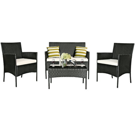 Costway 4 Piece Outdoor Patio Furniture Set Wicker Conversation For Balcony Backyard Garden Poolside Canada - 4 Piece Outdoor Patio Furniture Set Costway 4 Piece Outdoor Patio Furniture Set Wicker Conversation For Balcony Backyard Garden Poolside Canada - 4 Piece Outdoor Patio Furniture Set