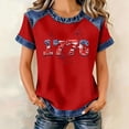 thumbnail image 2 of CIENVNSTG 2026 USA 250th Anniversary Shirt Women 1776 Flag Tee Independence Day Denim Patchwork Graphic Summer Shirt Red XL, 2 of 7