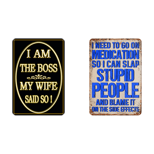 Chapa Metal Vintage I Am The Boss Pintura Hierro Rectangular Artística 30x40cm