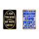 thumbnail image 1 of Chapa Metal Vintage I Am The Boss Pintura Hierro Rectangular Artística 30x40cm, 1 of 8