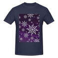 thumbnail image 4 of Bingfone Snowflake Gradient Purple Men'S Loose Fit Short-Sleeve Pocket T-Shirt, 4 of 7
