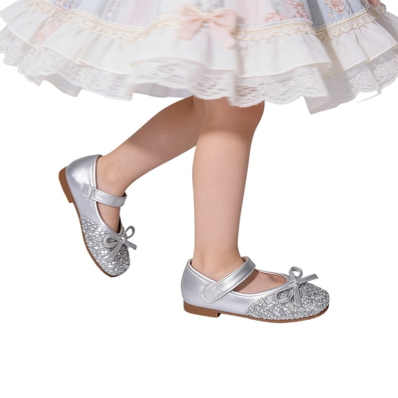 Toddler Flower Girl Dress Shoes - Girl Ballet Flats Party School Shoes Wedding