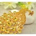thumbnail image 5 of Gorgeous 4 Inches Austrian Crystal Light Topaz Golden Peacock Bird Brooch Pins, 5 of 6