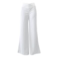 thumbnail image 2 of CHGBMOK Women Plus Size Wide Leg Pants Crisscross Hollow Waistband High Waist Straight Leg Trouser with Pockets Flare Bell Leg, 2 of 5