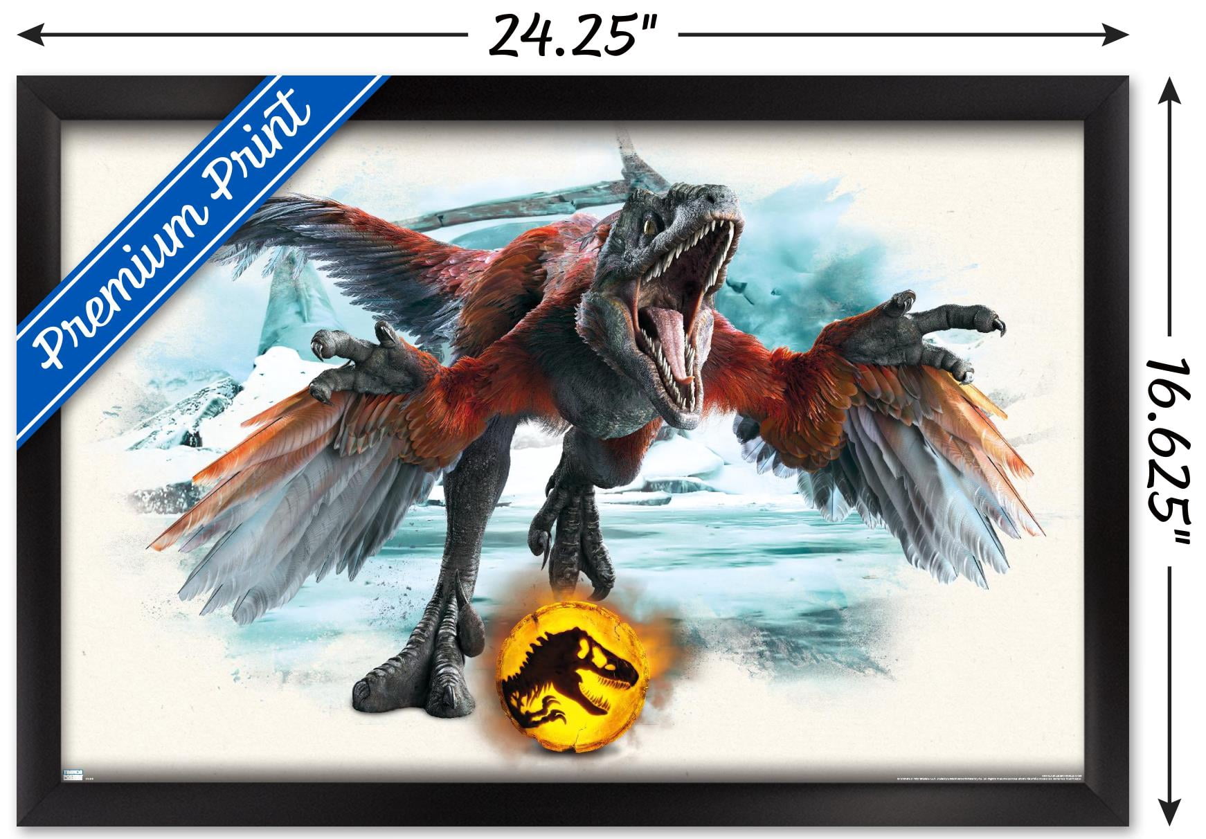 Jurassic World: Dominion - Pyroraptor Focal Wall Poster, 14.725" x 22.375" Framed