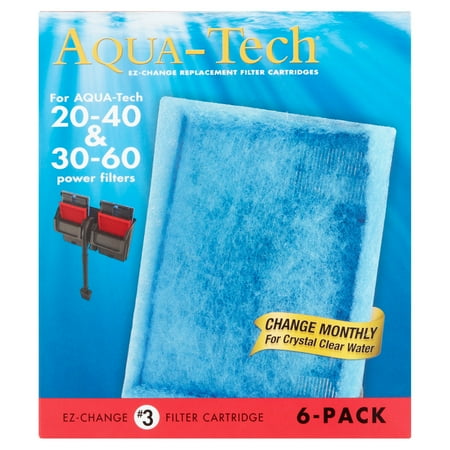 Aqua-Tech EZ-Change Replacement #3 Aquarium Filter Cartridge, 6 (Best Fish Tank Filter)