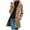 Khaki, variant on Fesfesfes Women Flannel Coat Solid Color Pocket Woollen Coat Recreational Long Sleeve Tops Under $10