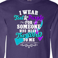 thumbnail image 4 of Inktastic Suicide Prevention Awareness I Wear Teal and Purple For Someone Who Meant The Long Sleeve T-Shirt, 4 of 5