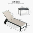 thumbnail image 2 of PURPLE LEAF Outdoor Chaise Lounge with Wheels for Outside 2 Pieces Aluminum Patio Lounge Chair with 5 Adjustable Position Recliner for Patio, Beach, Yard, Pool, Side Table Included, Beige, 2 of 11