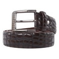 thumbnail image 6 of Crocodile Print Men's PU Leather Designer Dress Belt (M/L, BROWN), 6 of 8