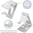thumbnail image 5 of Soporte para tableta color plateado, soporte para base compatible con teléfono celular, accesorios, escritorio, otros teléfonos inteligentes de aluminio JM, 5 of 5