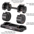 thumbnail image 5 of FLYBIRD Adjustable Dumbbell, 55LB/110LB Single Dumbbell for Home Gym Exercise & Fitness, 5-IN-1 Fast Adjustable Weights with Anti-Slip Handle (2 Weight Option), 5 of 6