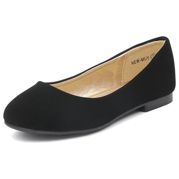 Dream Pairs Kids Girls Princess Flat Shoes Dress Shoes Slip On Wedding Shoes New-Muy Black/Nubuck Size 12