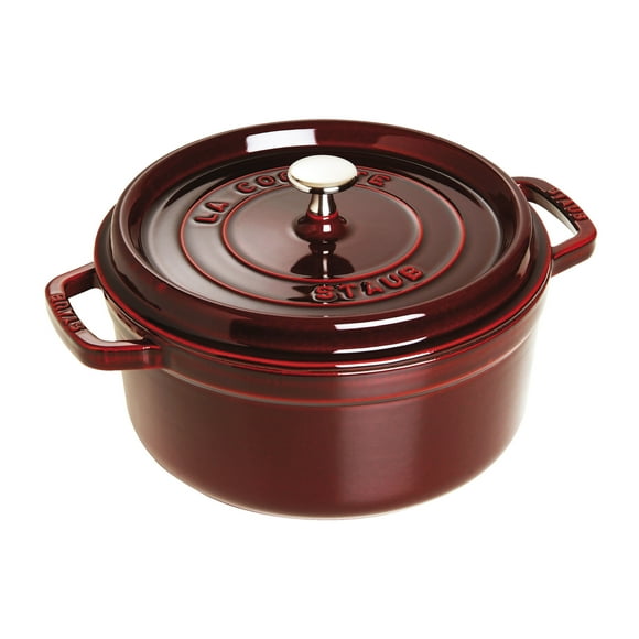STAUB La Cocotte 3.7 L Cast Iron Round Cocotte, Grenadine-Red