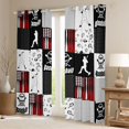 thumbnail image 2 of Homewish Baseball Sport Game Curtains Pack of 2 (42x84 Each),Boys Ball Gamer Curtains Blackout,Red White Black Bedroom Curtains For Boys Teens,Breathable Home Decor, 2 of 6