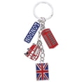 thumbnail image 1 of Llaveros de Londres, llaveros de recuerdo del Reino Unido, llavero de metal con la bandera de la Union Jack, llavero para llaves de coche, bolso, colgante para teléfono., 1 of 4