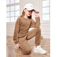 thumbnail image 3 of Arshiner Girls 2 Piece Velour Outfit Athletic Sweatsuits Set Kids Sweatshirts & Sweatpants Tracksuits Set, 3 of 6