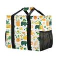 thumbnail image 2 of Reusable Grocery Bags with Handle Side Pocket Waterproof Shopping Portable Tote Elephant Food Leaves, 2 of 8