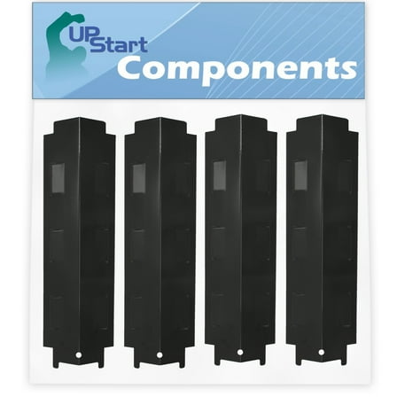 4-Pack BBQ Grill Heat Shield Plate Tent Replacement Parts for Charbroil 463470109 - Compatible Barbeque Porcelain Steel Flame Tamer, Guard, Deflector, Flavorizer Bar, Vaporizer Bar, Burner Cover