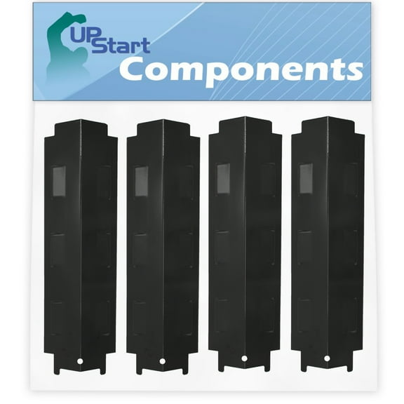 4-Pack BBQ Grill Heat Shield Plate Tent Replacement Parts for Charbroil 463470109 - Compatible Barbeque Porcelain Steel Flame Tamer, Guard, Deflector, Flavorizer Bar, Vaporizer Bar, Burner Cover