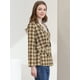thumbnail image 4 of Chaqueta formal para mujer Allegra K de cuadros Marrón albaricoque M, 4 of 6