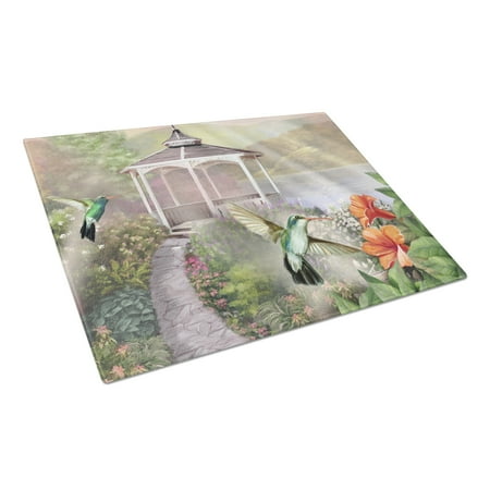

Caroline s Treasures Garden Gazebo Hummingbird Duo Glass Cutting Board Large