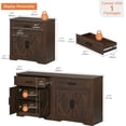thumbnail image 2 of WAMPAT 2-in-1 TV Stand for up to 75" TVs,Farmhouse Entertainment Center with Storage Barn Door Cabinet,TV Console Table with Media Cabinet and Drawers for Living Room,Bedroom,Rustic Brown, 2 of 7
