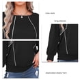 thumbnail image 3 of Loose Pullover, Elastic Cuffs Personalized Design Polyester Machine Wash Round Neck Tops For Party ANGGREK Otros, 3 of 6