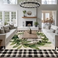 thumbnail image 3 of Farmhouse Green Garland Area Rugs 8'x10', Washable Small Throw Rugs for Living Room Patio, Spring Vintage Black Plaid Beige Indoor Outdoor Rug Non-Slip Low Pile Carpet Runner Reversible Floor Mats, 3 of 8