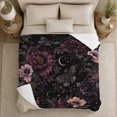 thumbnail image 5 of Mystical Bat Floral Art with Friendship Quote, Warm Flannel Blanket for Living Room and Reading Nook, Art Lovers Thanksgiving Gift, Artistic Home Decor, 5 of 9