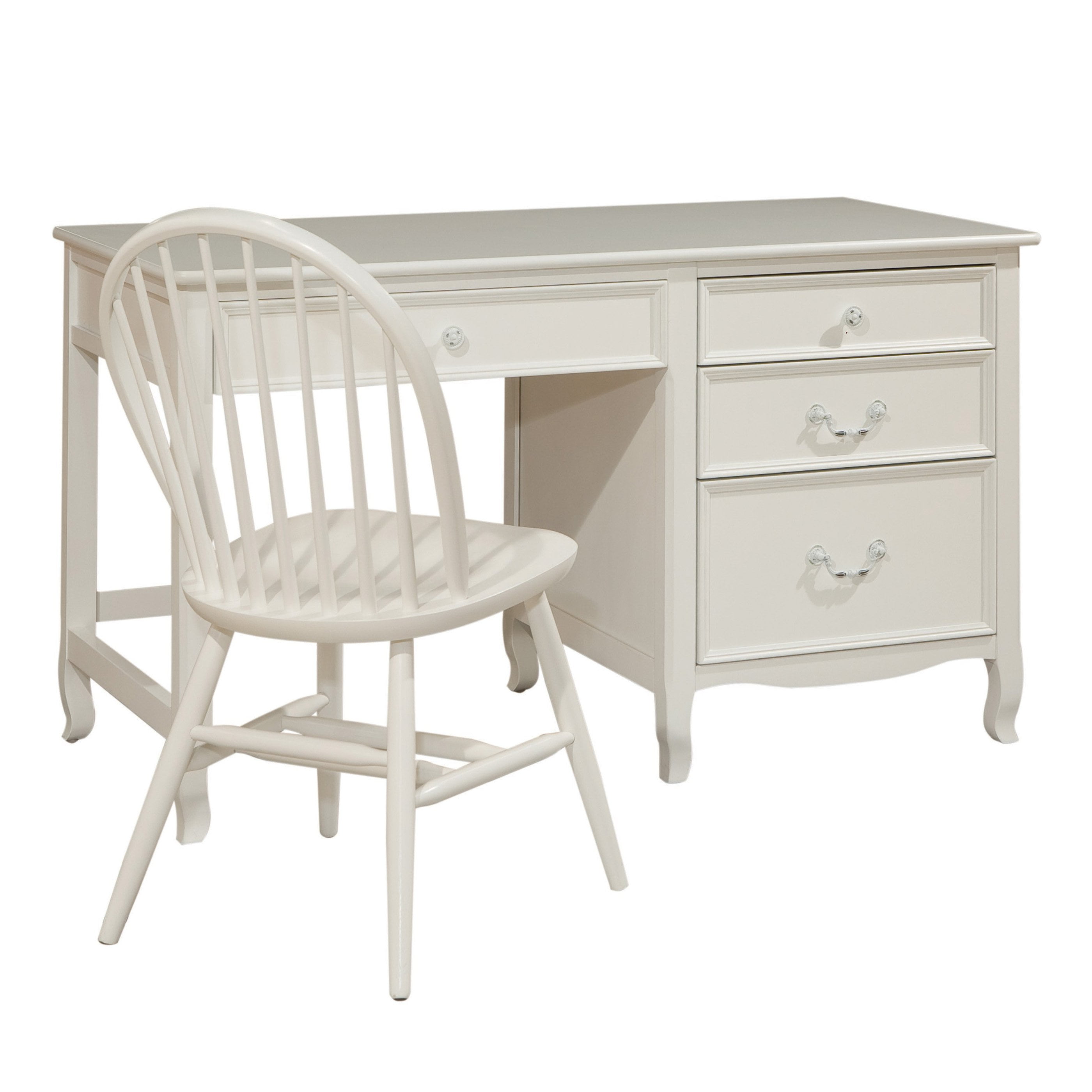 Emma 4 Drawer Desk White Com