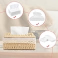 thumbnail image 4 of Caja de pañuelos con cuerda de papel, dispensador de pañuelos con forro, organizador de pañuelos con decoración bohemia, caja de almacenamiento de pañuelos para el baño, el restaurante, la, 4 of 5
