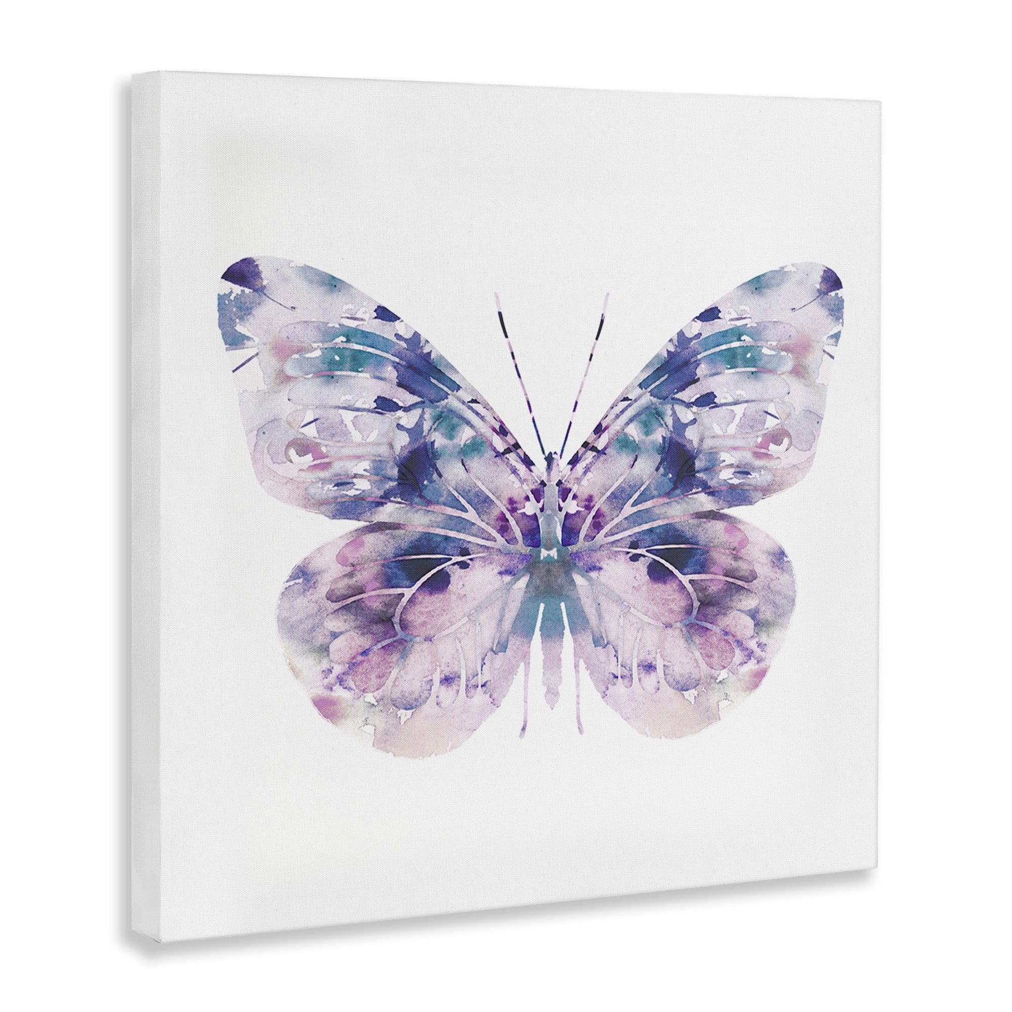 Stupell Industries Delicate Purple Butterfly Wings Pebbled Watercolor Effect Canvas Wall Art, 24 x 24, Design by Leah Straatsma