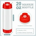 thumbnail image 4 of 4Pcs Squeeze Bottles Refillable 20 Oz,Inverted Plastic Tip Large Valve Dispenser Condiment Bottle, 4 of 4
