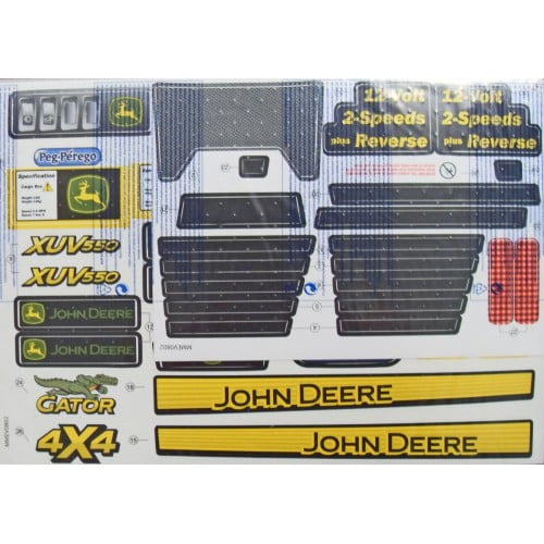 Peg Perego John Deere Gator Xuv Decal Sheet MMEV0802