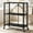 Black, variant on Turcyy Portable Shelves, Foldable 3 Tier Rolling Metal Cart with Swivel Wheels, Freestanding Shelving for Apartment Storage