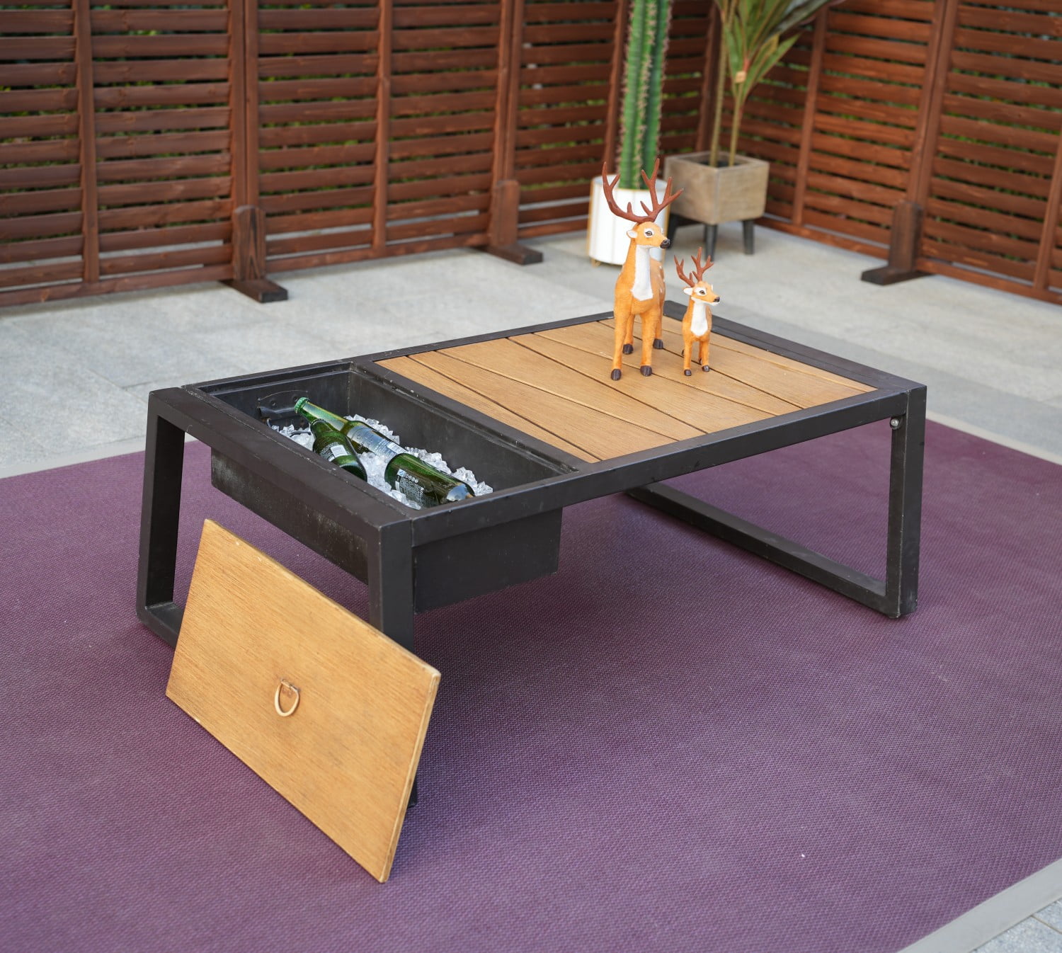 Outdoor Patio Furniture Coffee Table, AllWeather Aluminum Rectangle